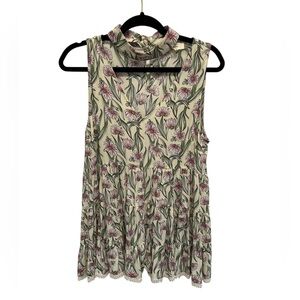 Entro Floral Babydoll Sleevless Tank Top Size Small